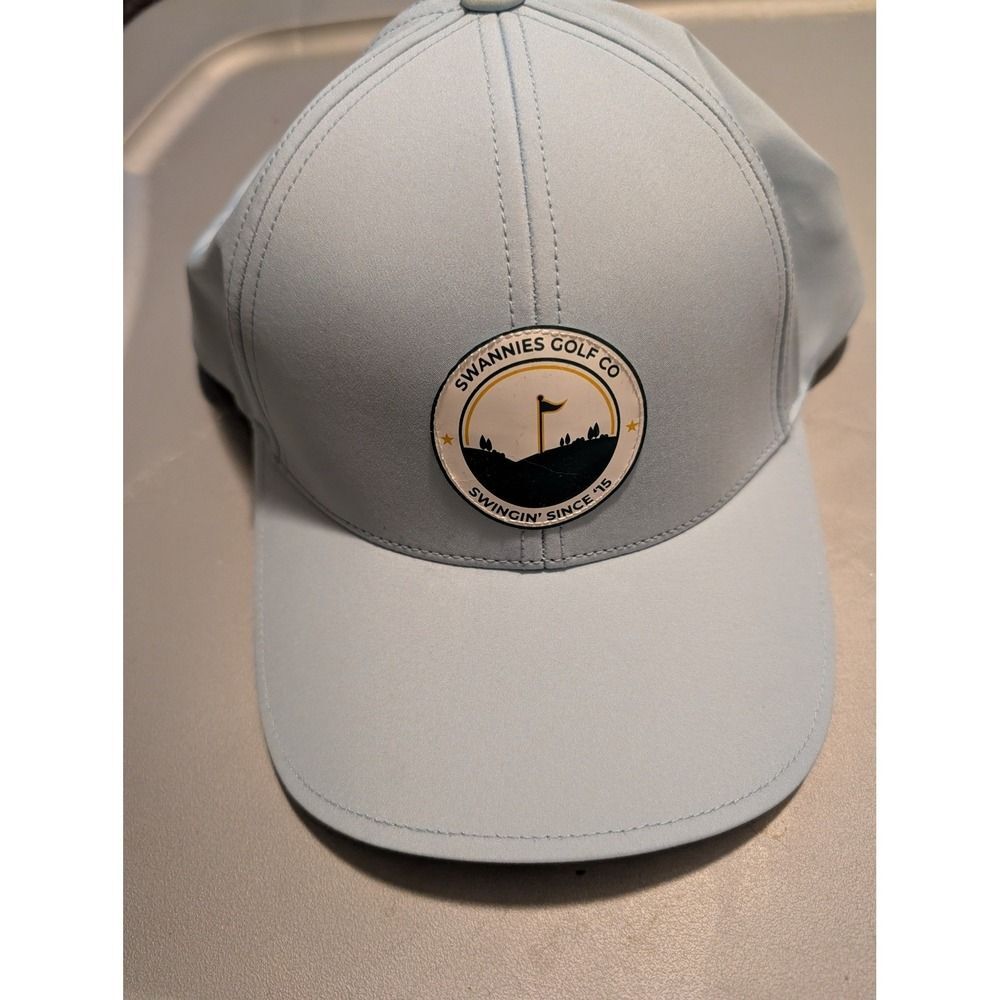 Swannies Golf Co Light Blue Snapback Hat Swingin Since 15 Logo Patch Adjustable - Picture 2 of 5